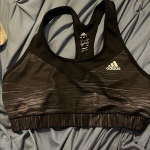 Adidas Women's Black and Gray Sports Bra